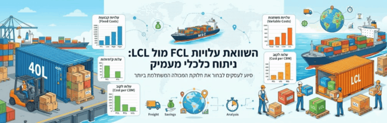 השוואת עלויות FCL מול LCL: ניתוח כלכלי מעמיק שיסייע לעסקים לבחור את חלוקת המכולה המשתלמת ביותר