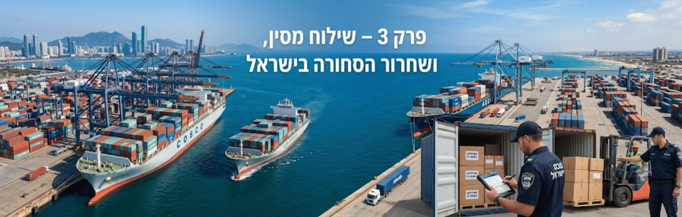 יבוא מסין פרק 3 – שילוח מסין, מכס ושחרור סחורה בישראל לעסקים