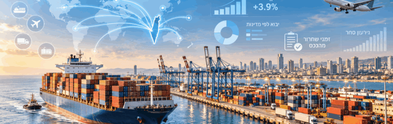 50 נתונים על יבוא לישראל 2026: מדינות, מכס, נמלים וסחר חוץ