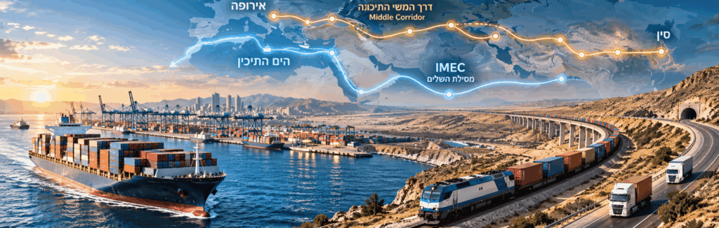 נתיבי שילוח יבשתיים מול הים התיכון: עתיד הסחר של ישראל